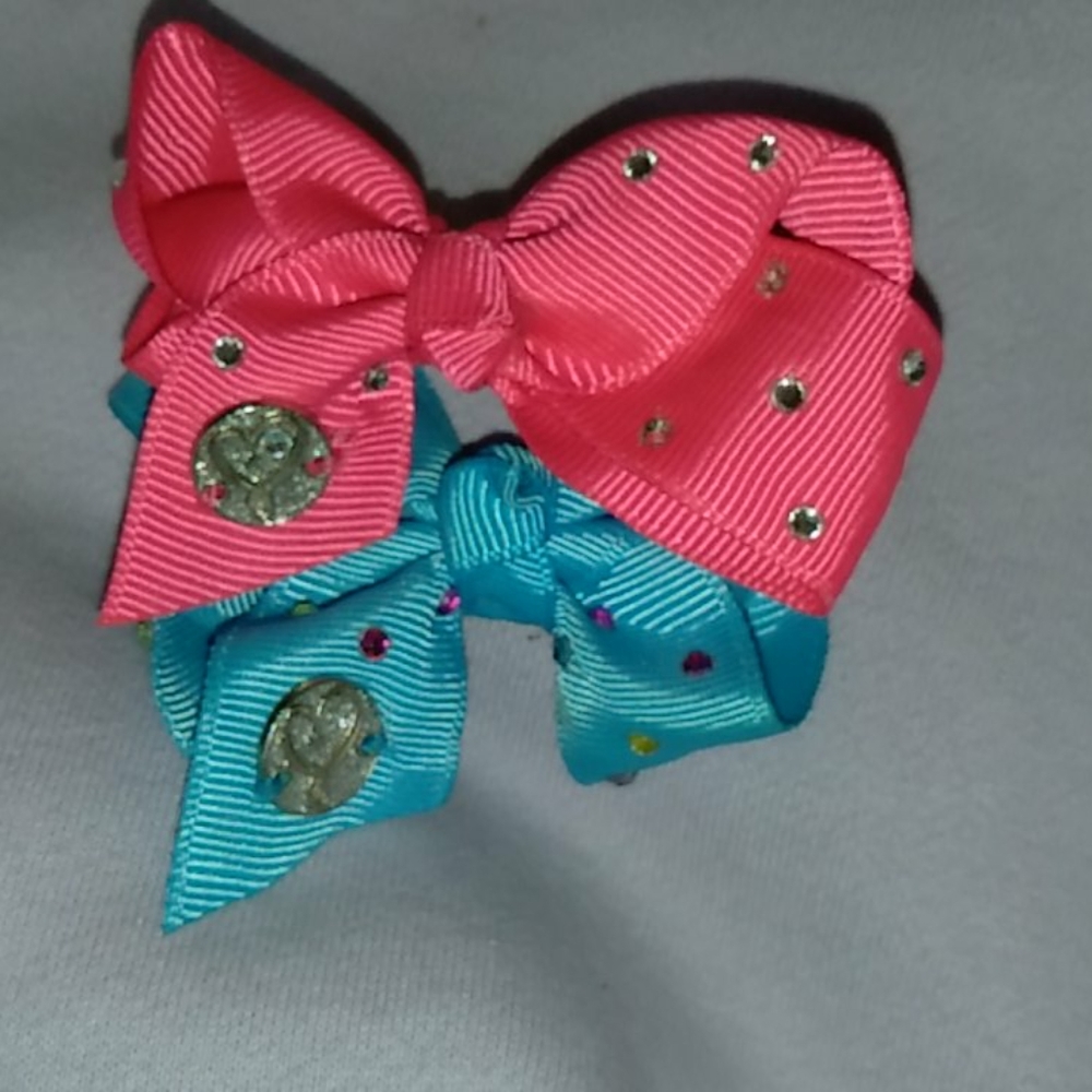 Blue and pink bows with rhinestones $4 each